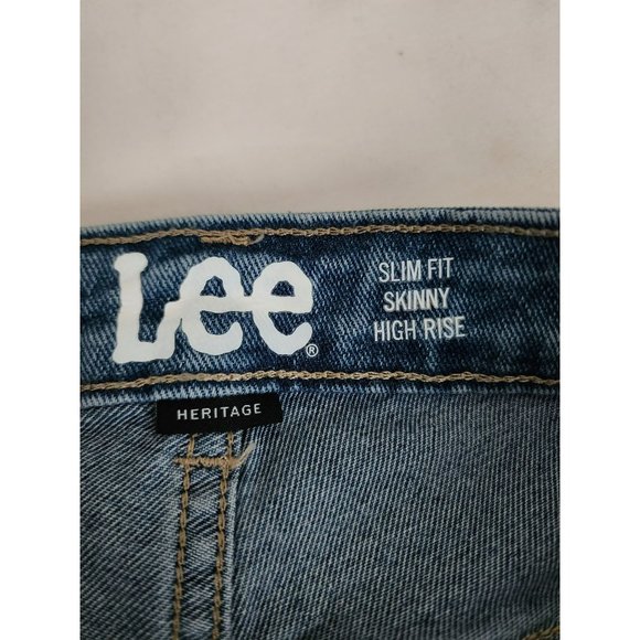 Lee Women's Heritage High Rise Slim Fit Skinny Denim Jeans Blue Size 8/Medium - Picture 9 of 14